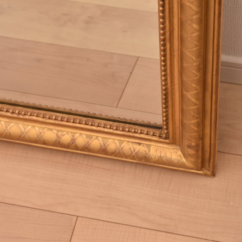 アンティーク鏡　ルイフィリップ様式　ゴールド