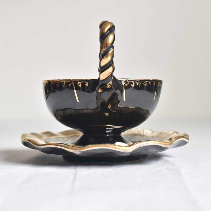 ア.ドラサンヴァル A.Dressinval コーヒーカップ＆ソーサー ブラック B