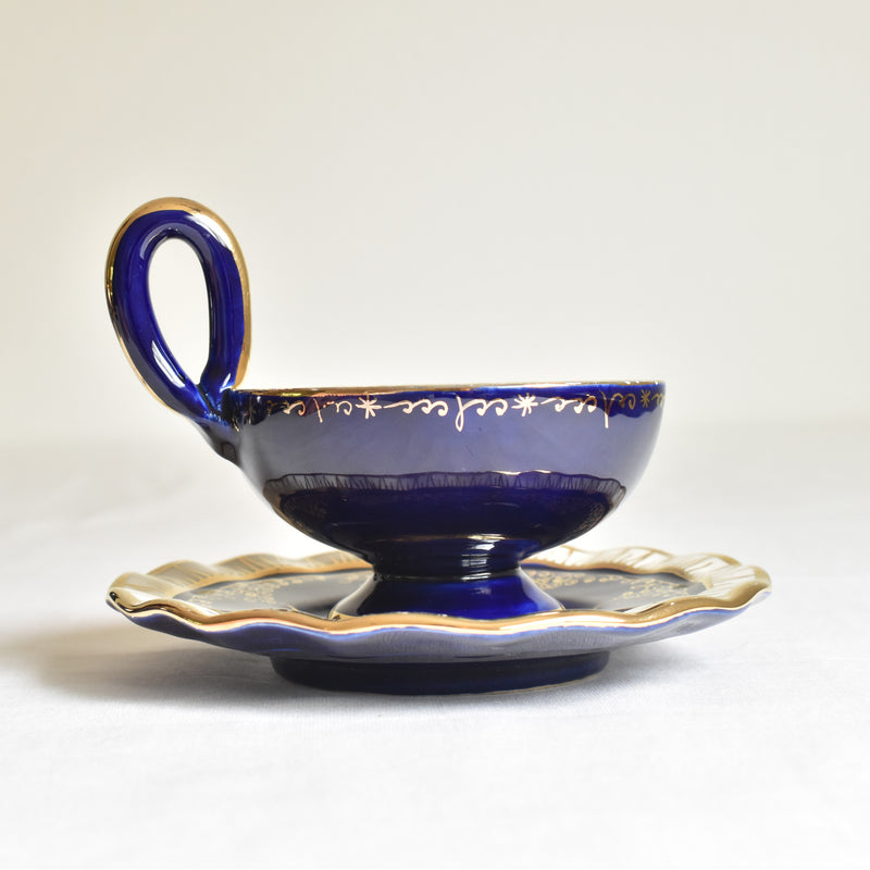 ア.ドラサンヴァル A.Dressinval コーヒーカップ＆ソーサー ダークブルー E