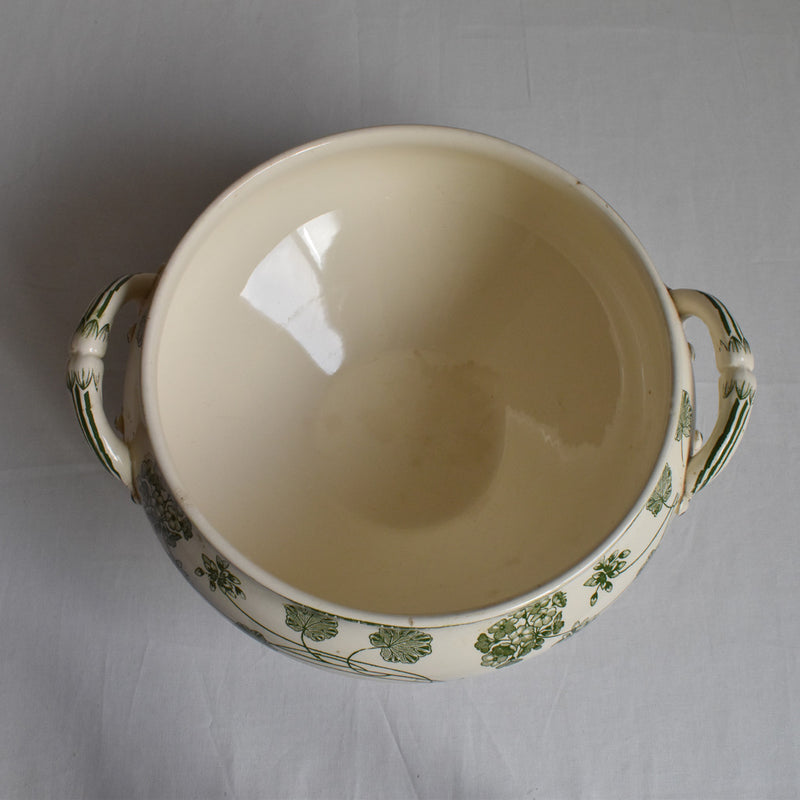 Antique soup tureen (without lid) U&C Sarreguemines Geranium