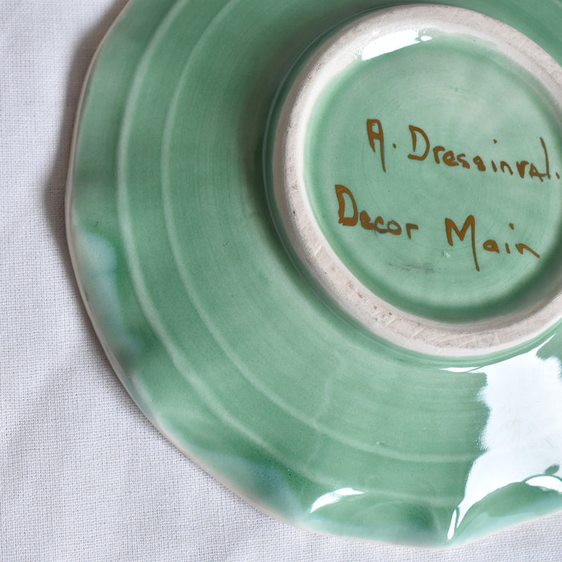 ア.ドラサンヴァル A.Dressinval コヒーカップソーサー グリーン