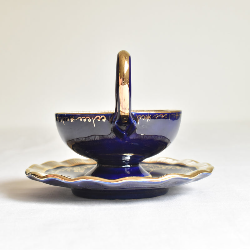 ア.ドラサンヴァル A.Dressinval コーヒーカップ＆ソーサー ダークブルー E