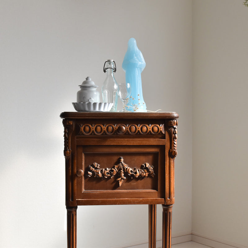 ヴィンテージ　ナイトテーブル マーブルトップ