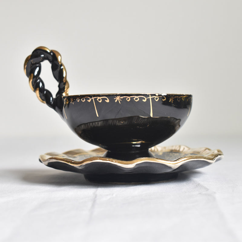 ア.ドラサンヴァル A.Dressinval コーヒーカップ＆ソーサー ブラック C