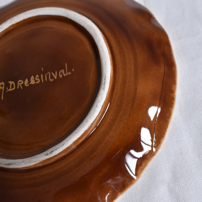ア.ドラサンヴァル A.Dressinval コヒーカップソーサー ブラウン