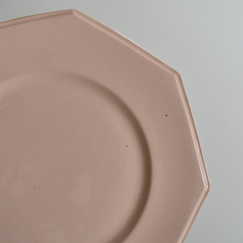 Vintage dessert plate Longwy Octogonale Rose D