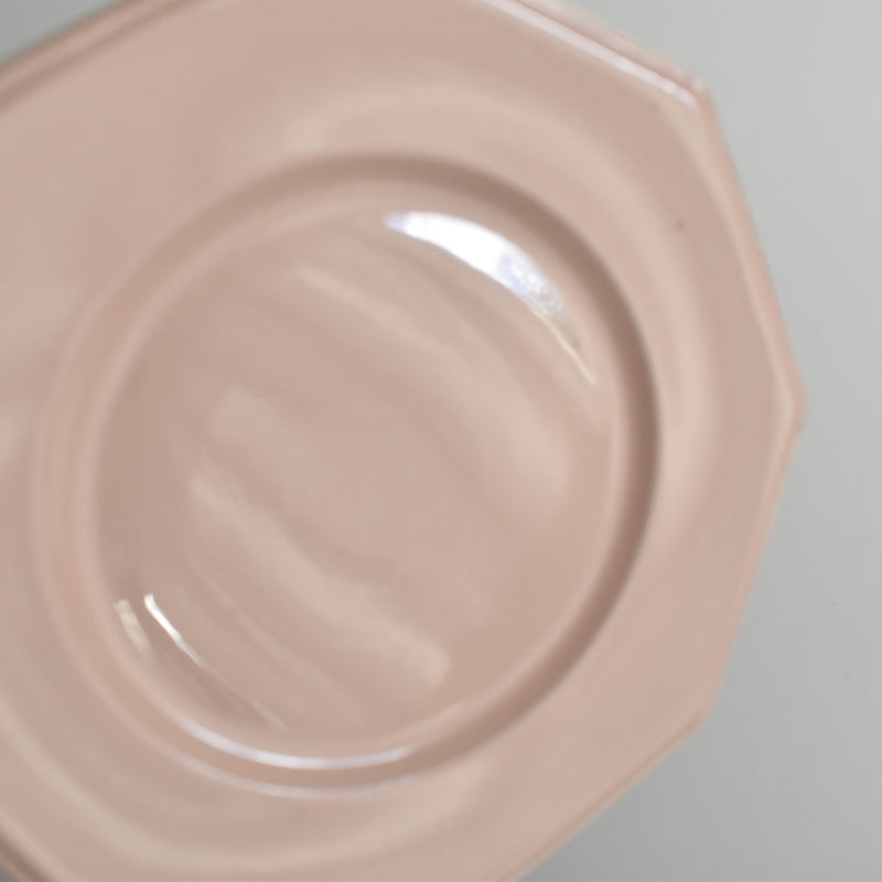 Vintage dessert plate Longwy Octogonale Rose D