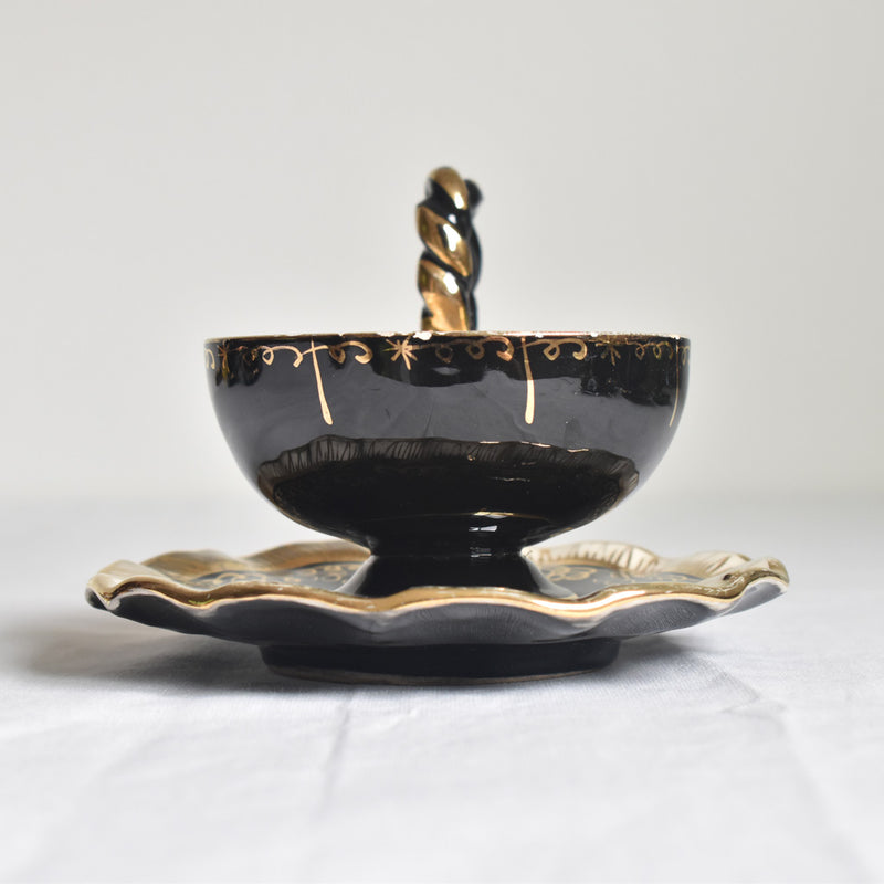 ア.ドラサンヴァル A.Dressinval コーヒーカップ＆ソーサー ブラック D