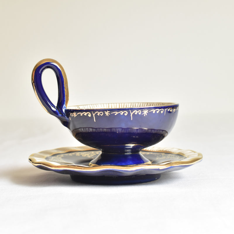 ア.ドラサンヴァル A.Dressinval コーヒーカップ＆ソーサー ダークブルー G