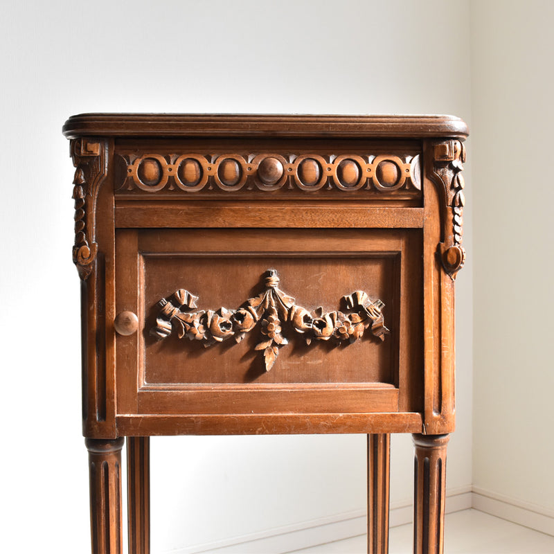 ヴィンテージ　ナイトテーブル マーブルトップ