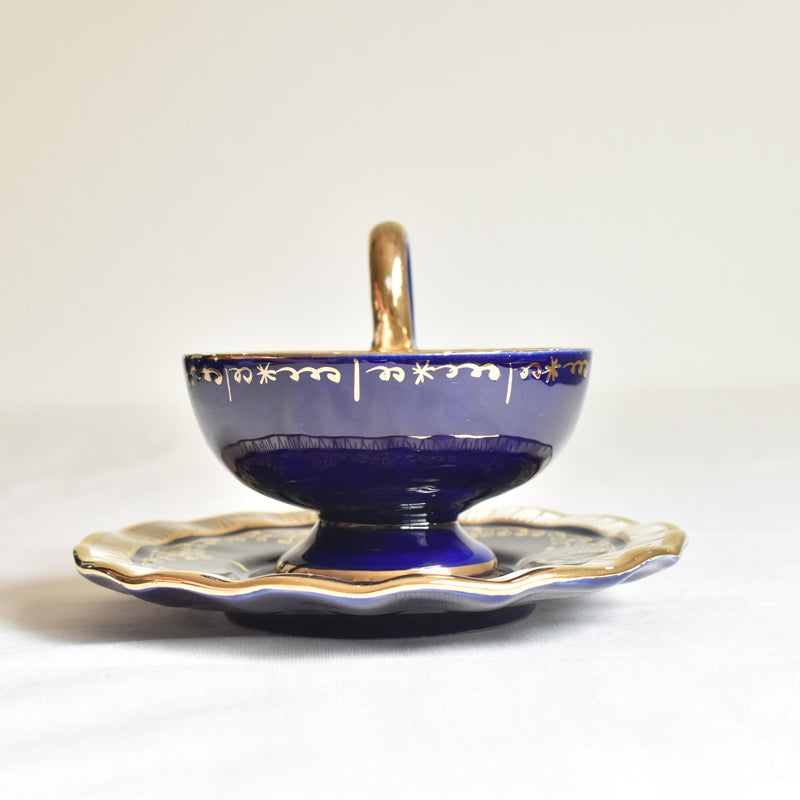 ア.ドラサンヴァル A.Dressinval コーヒーカップ＆ソーサー ダークブルー H