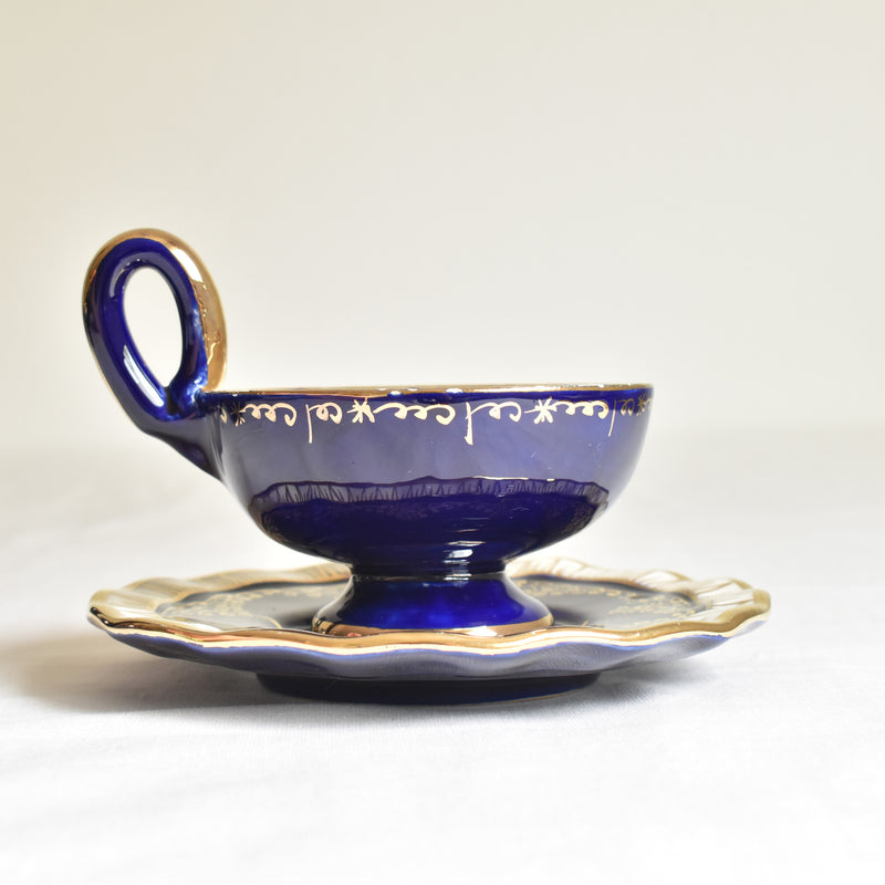 ア.ドラサンヴァル A.Dressinval コーヒーカップ＆ソーサー ダークブルー H