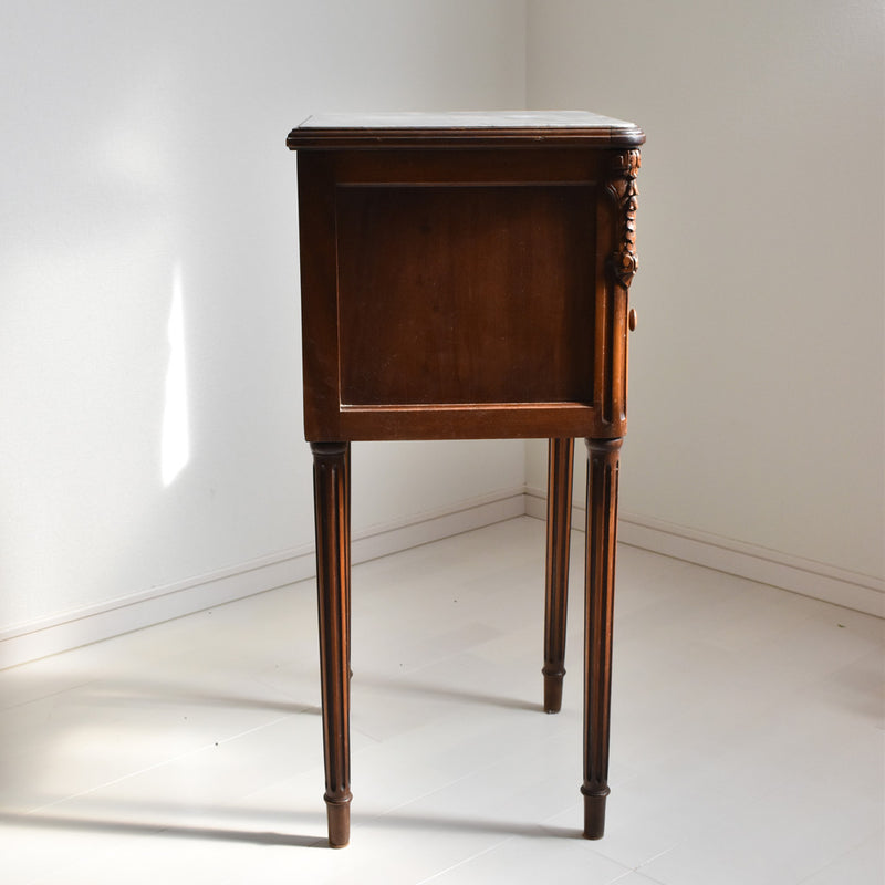 ヴィンテージ　ナイトテーブル マーブルトップ