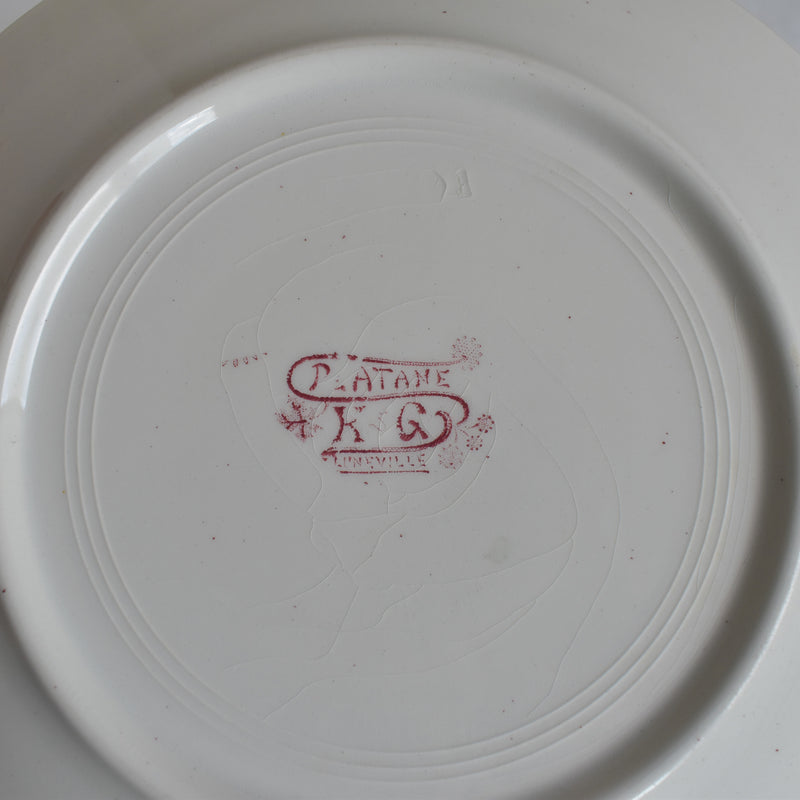 Antique plate K&G Luneville Platane K