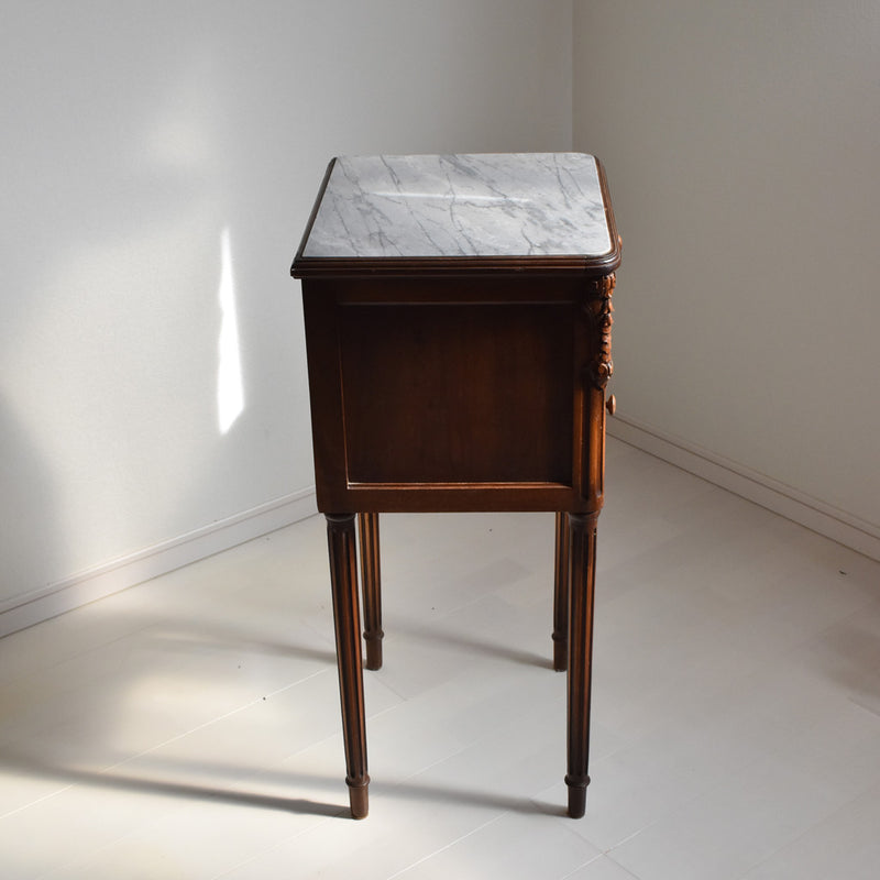 ヴィンテージ　ナイトテーブル マーブルトップ