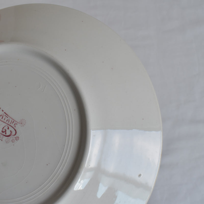 Antique plate K&G Luneville Platane K