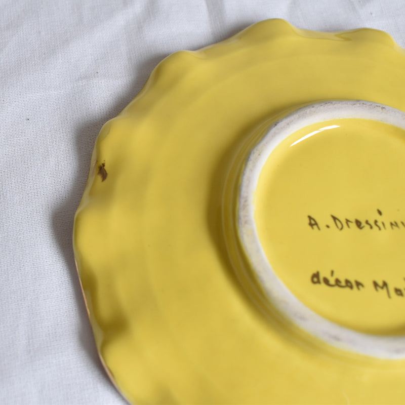 ア.ドラサンヴァル A.Dressinval コヒーカップソーサー イェロー B