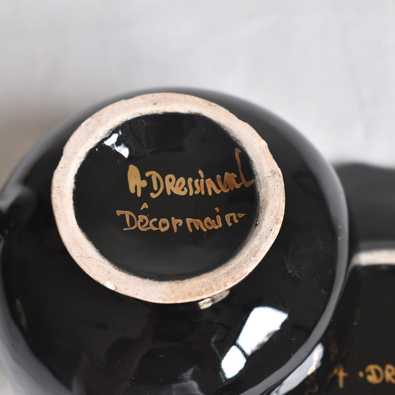 ア.ドラサンヴァル A.Dressinval コーヒーカップ＆ソーサー ブラック G