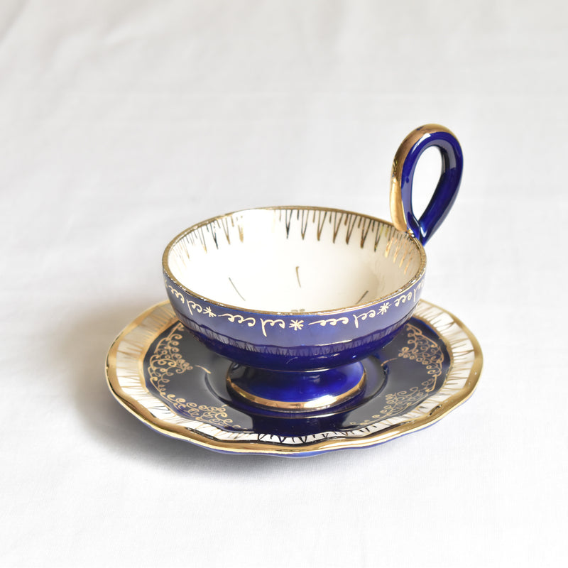 ア.ドラサンヴァル A.Dressinval コーヒーカップ＆ソーサー ダークブルー F