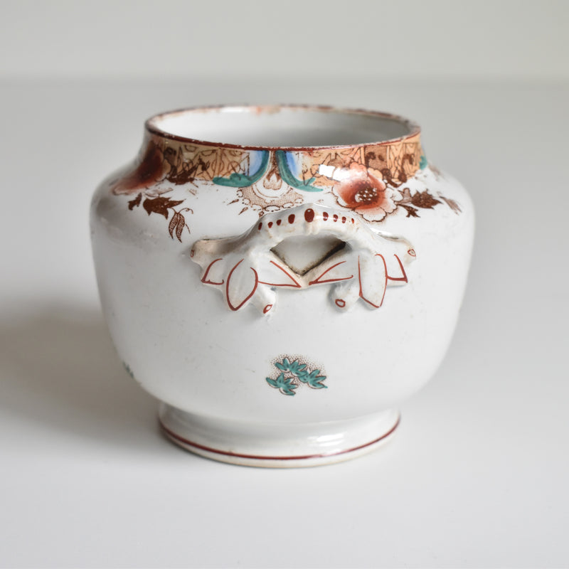 Antique sugar pot Sarreguemines Kyoto