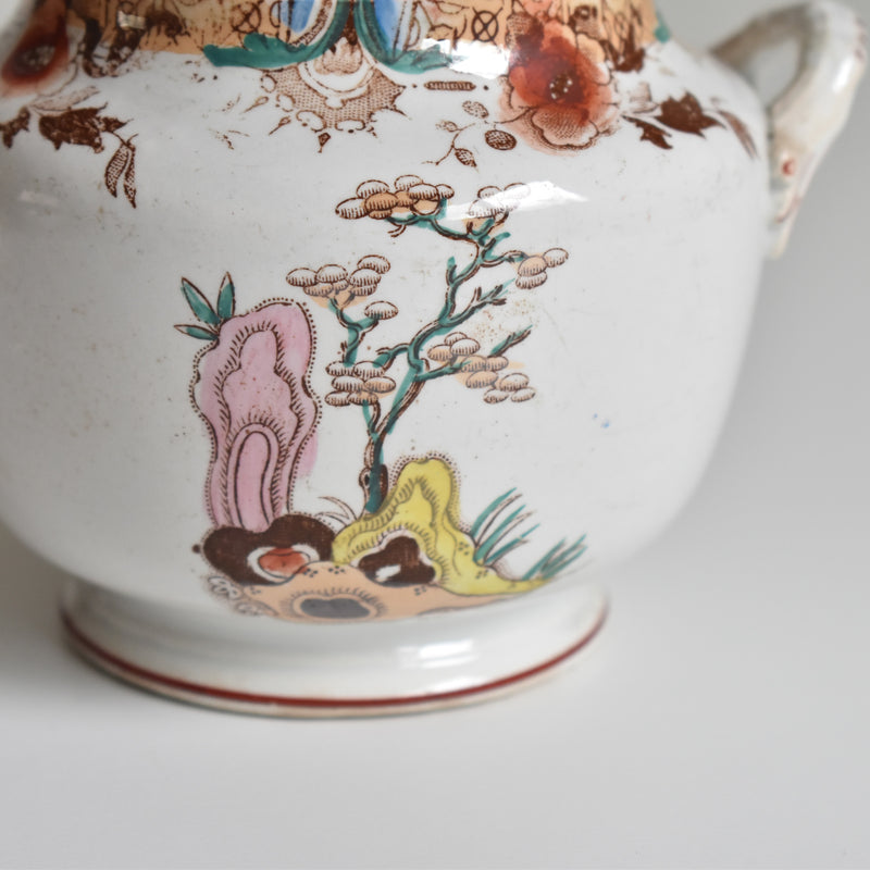 Antique sugar pot Sarreguemines Kyoto