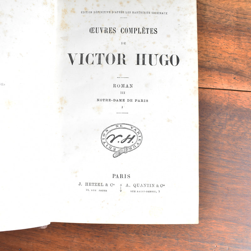 Antique book Victor Hugo "Notre Dame de Paris"