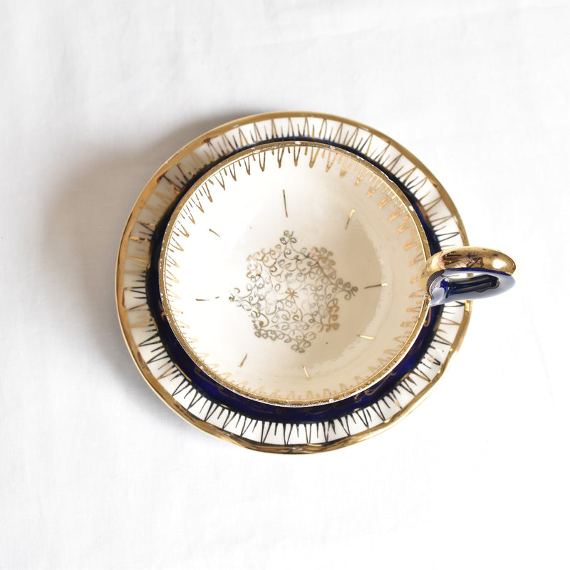 ア.ドラサンヴァル A.Dressinval コーヒーカップ＆ソーサー ダークブルー F