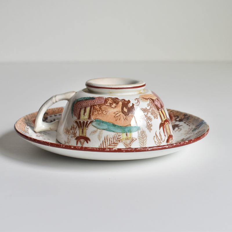 Antique cup & saucer Sarreguemines Kyoto C