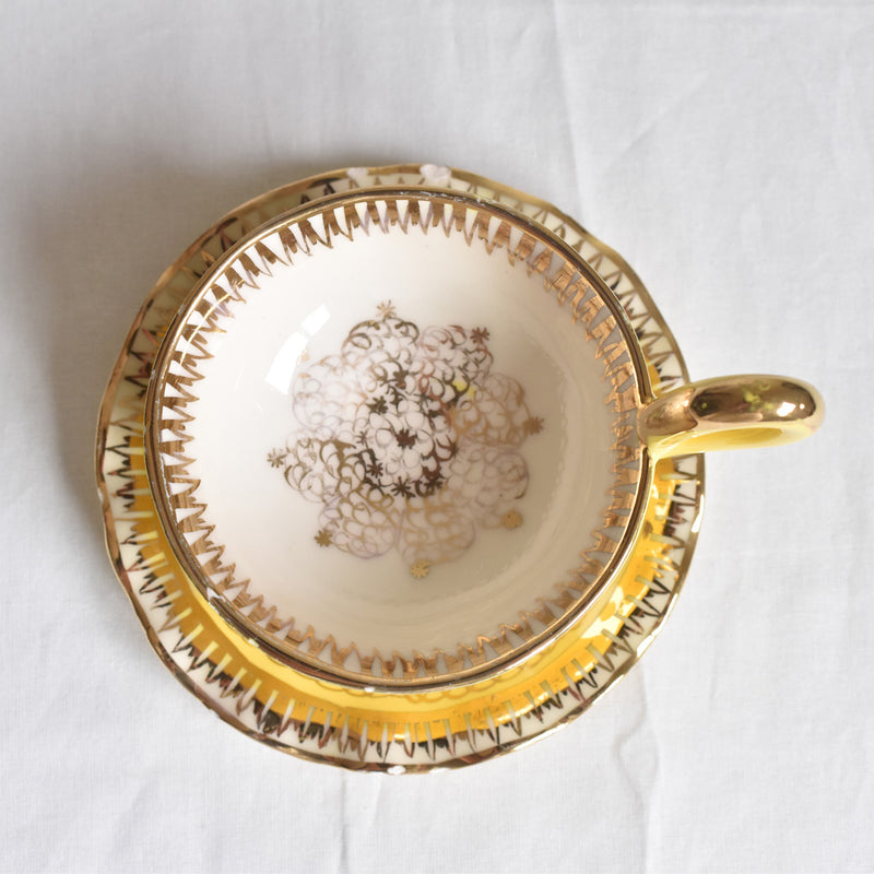 ア.ドラサンヴァル A.Dressinval コーヒーカップ＆ソーサー イェロー C