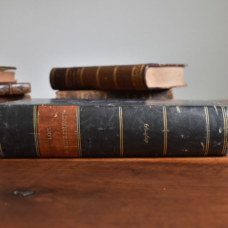 Antique Book "Lois et Reglements"