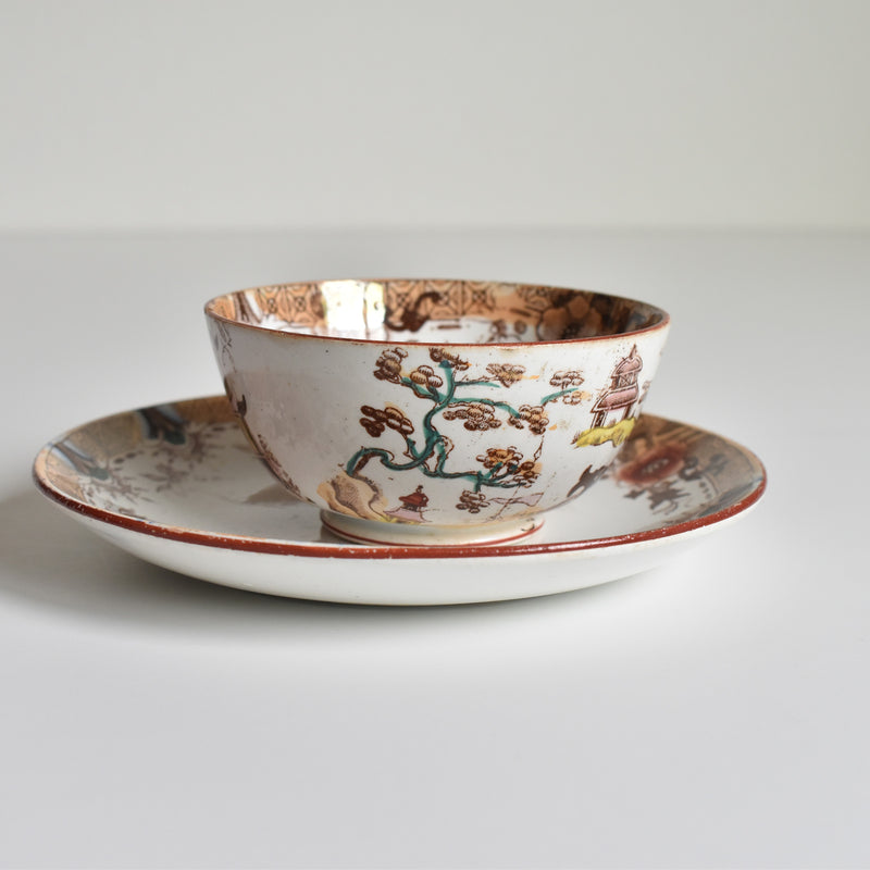 Antique Cup & Saucer Sarreguemines Kyoto B