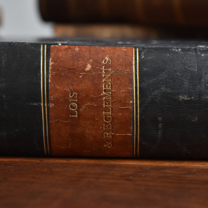 Antique Book "Lois et Reglements"