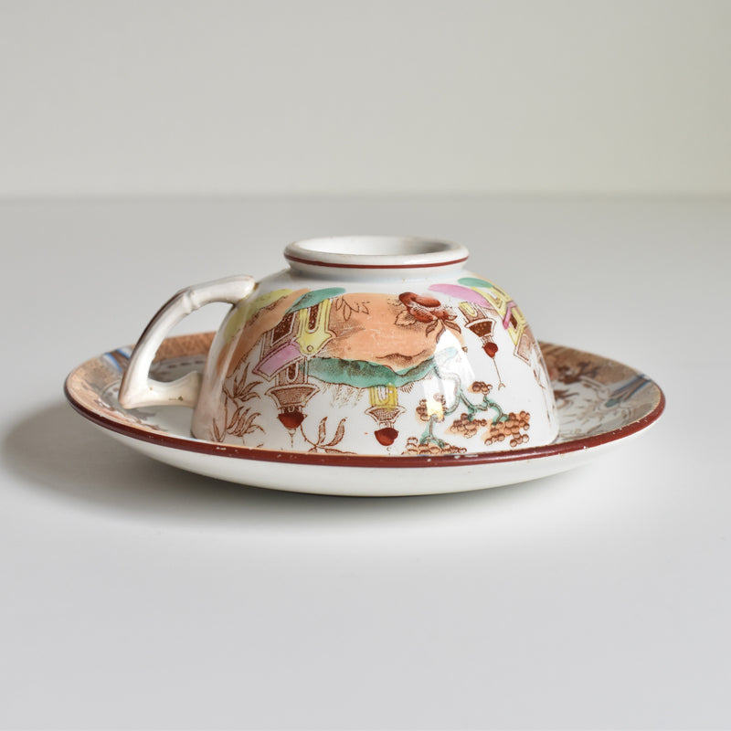 Antique Cup & Saucer Sarreguemines Kyoto A