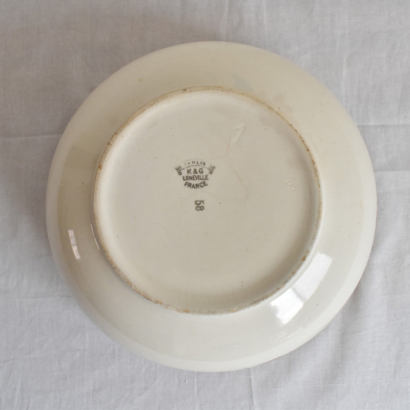 Antique Salad Bowl K&G Luneville Senlis