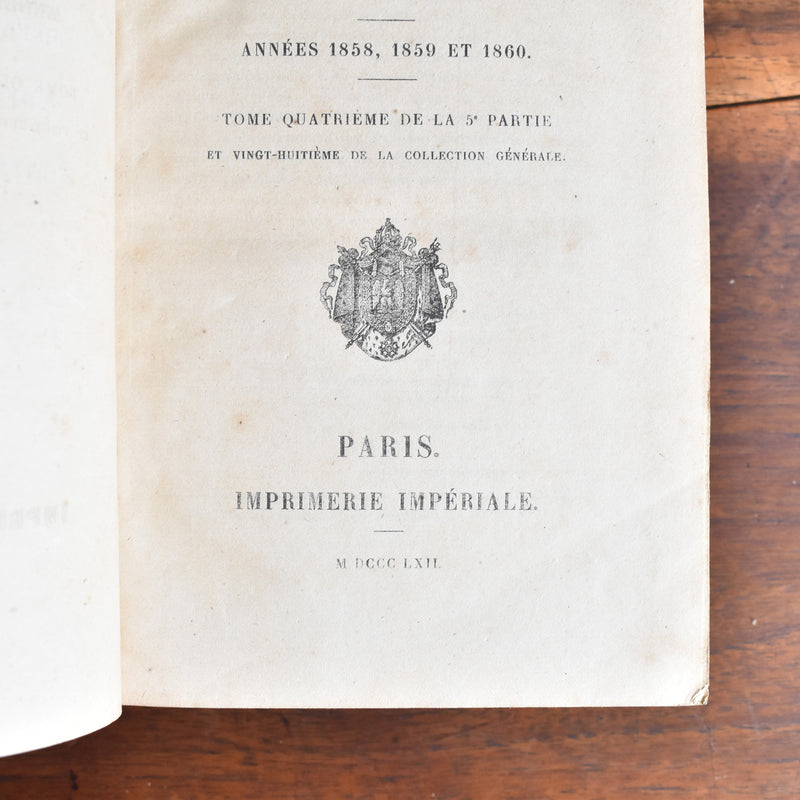 Antique book "Lois et Reglements des douanes"
