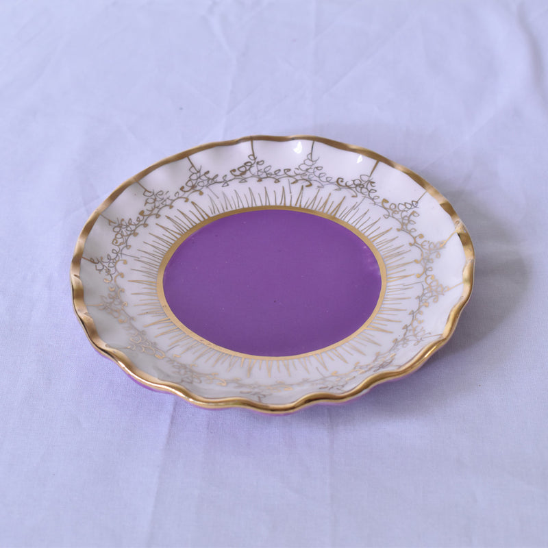 ドラサンヴァル  ヴィンテージ食器　皿　パープル