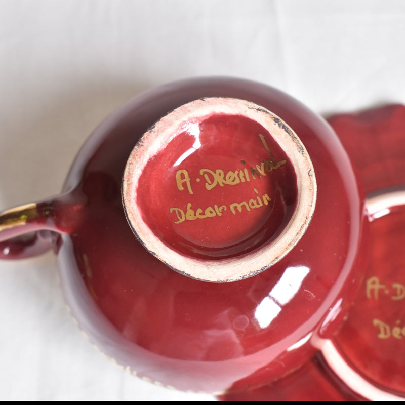 ア.ドラサンヴァル A.Dressinval コーヒーカップ＆ソーサー レッド C
