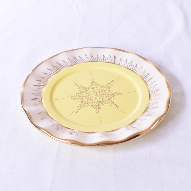 ドラサンヴァル  ヴィンテージ食器　皿　イェロー
