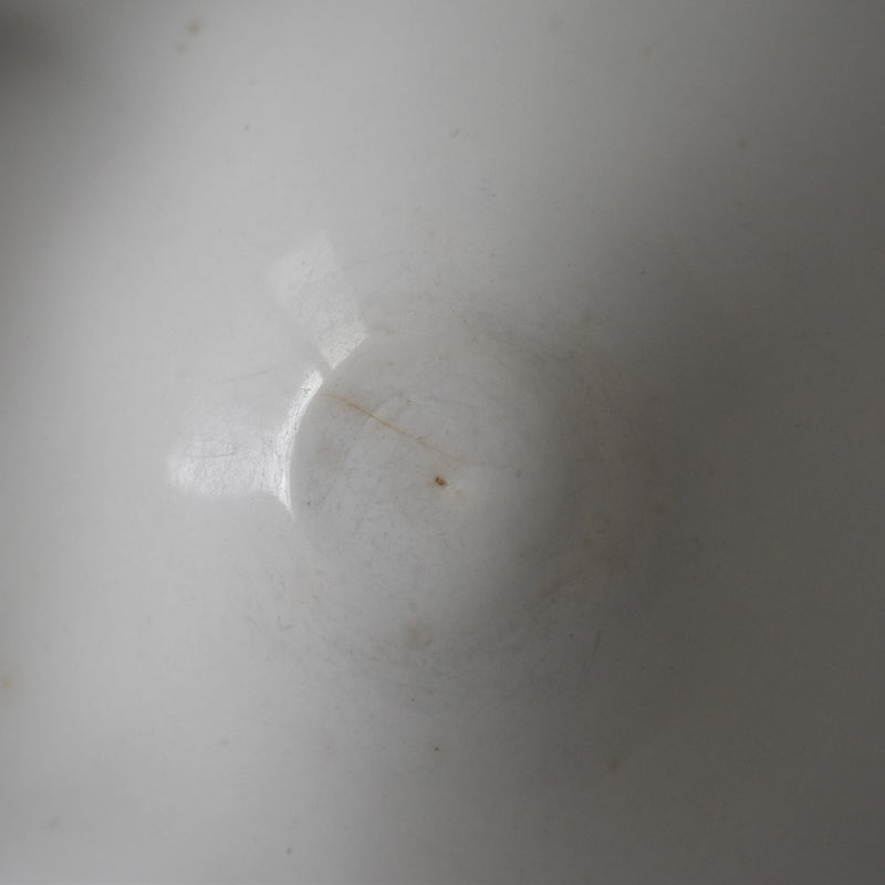 Vintage Cafe au Lait Bowl Digoin & Sarreguemines Yellow with White Polka Dots