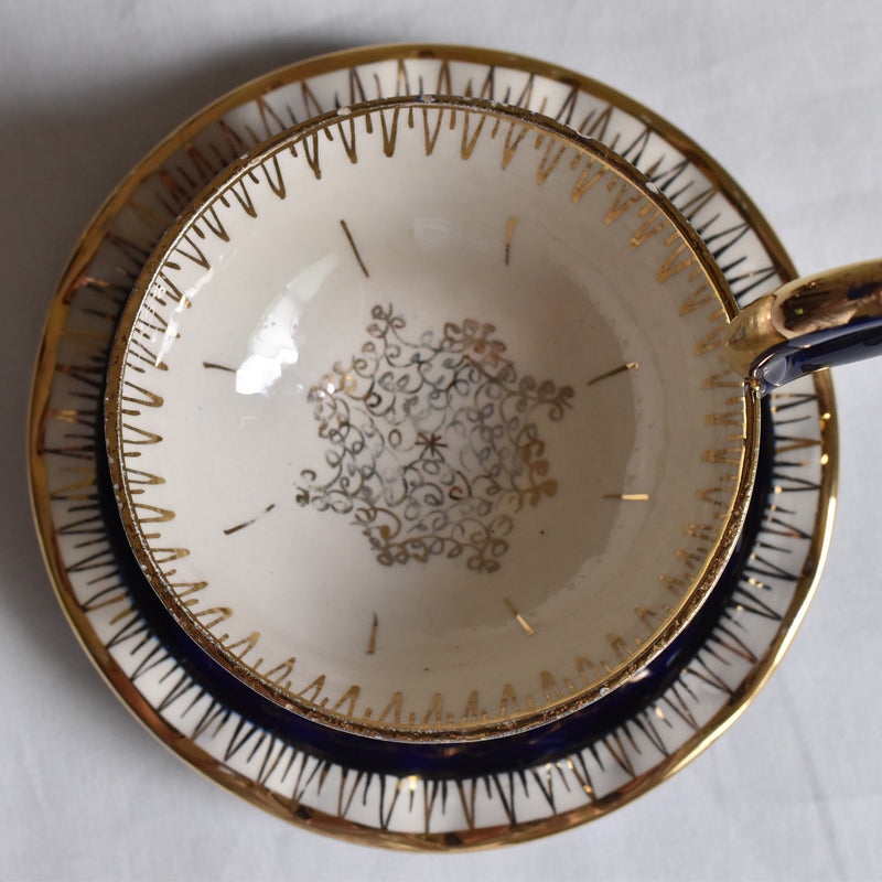 ア.ドラサンヴァル A.Dressinval コーヒーカップ＆ソーサー ダークブルー F