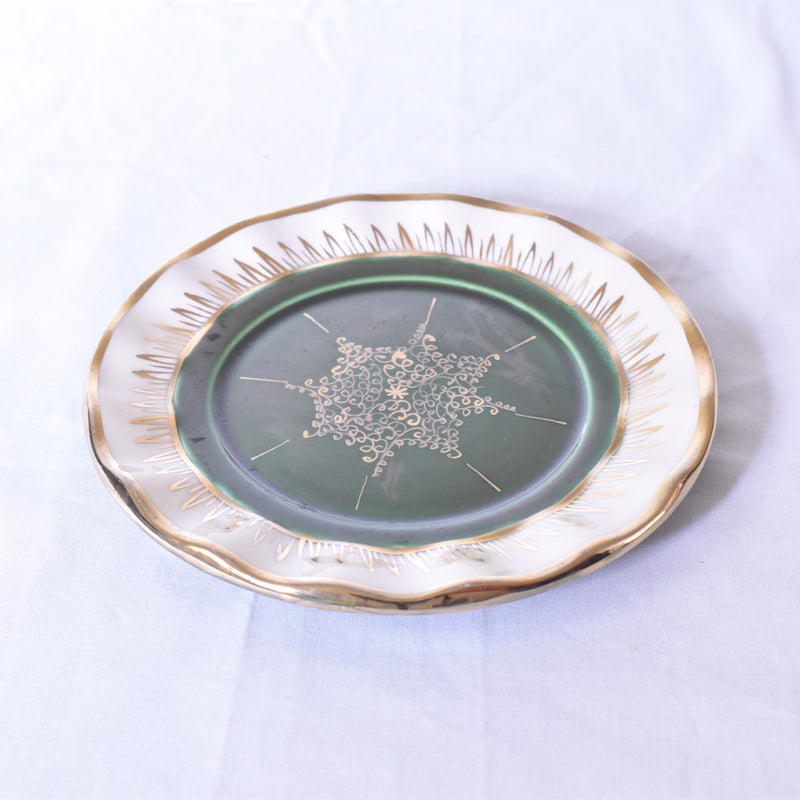 ドラサンヴァル  ヴィンテージ食器　皿　グリーン　