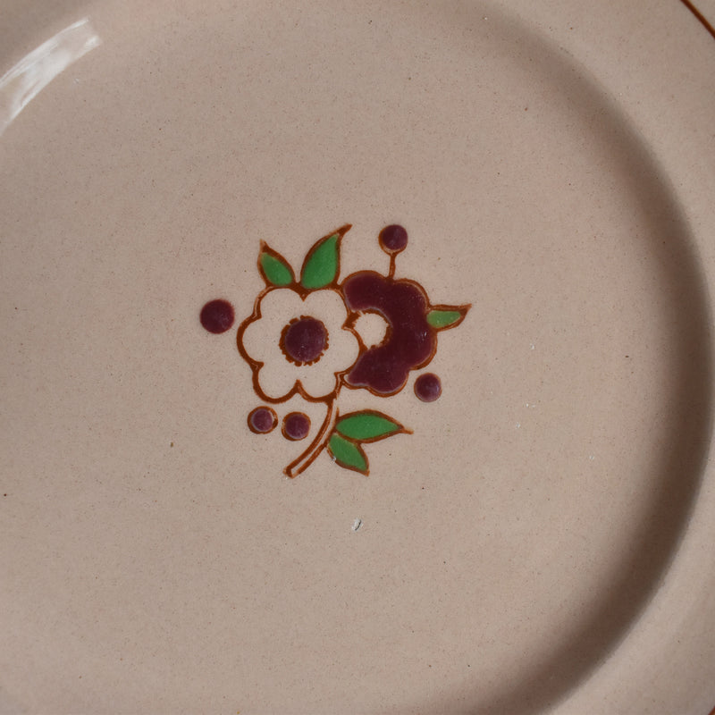 Antique footed plate, Longwy