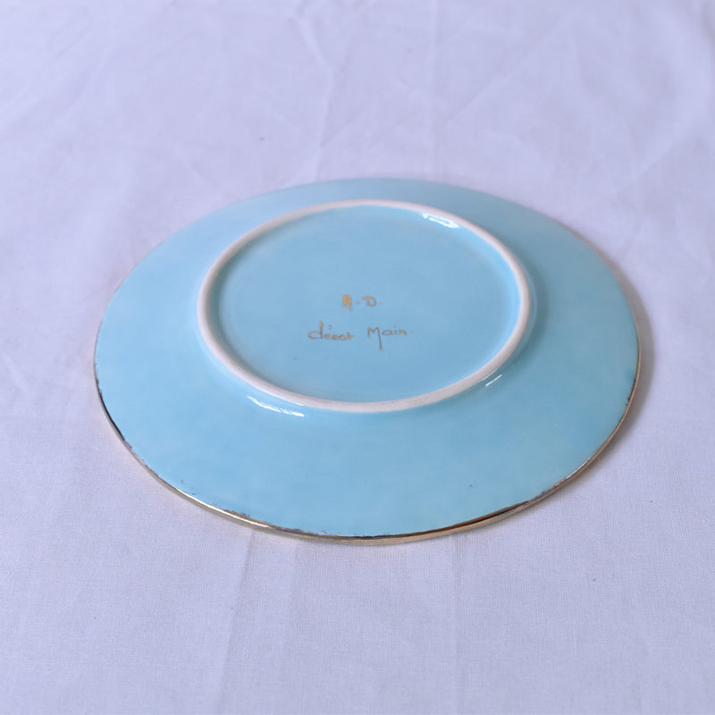 ア.ドラサンヴァル A.Dressinval デザート皿 ライトブルー