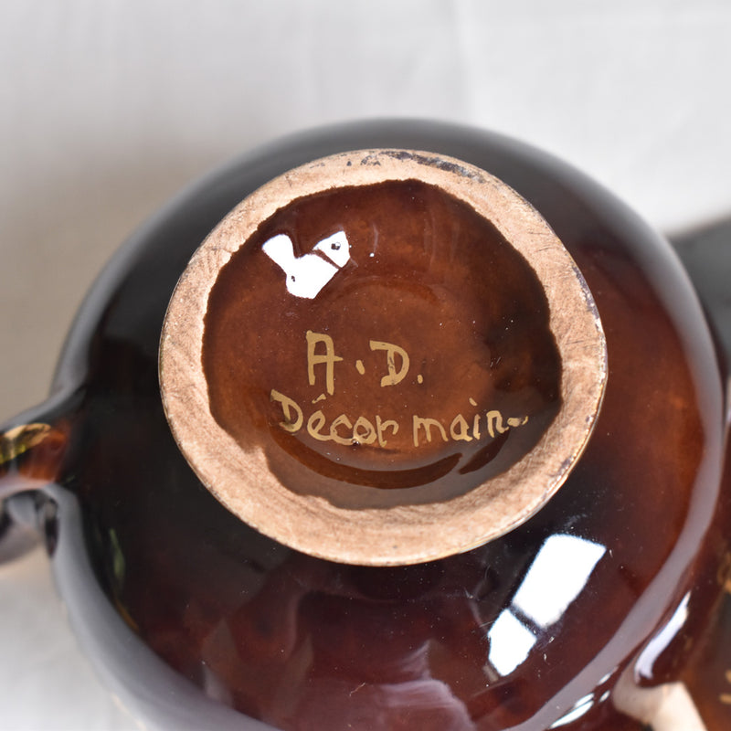 ア.ドラサンヴァル A.Dressinval コーヒーカップ＆ソーサー ブラウン A