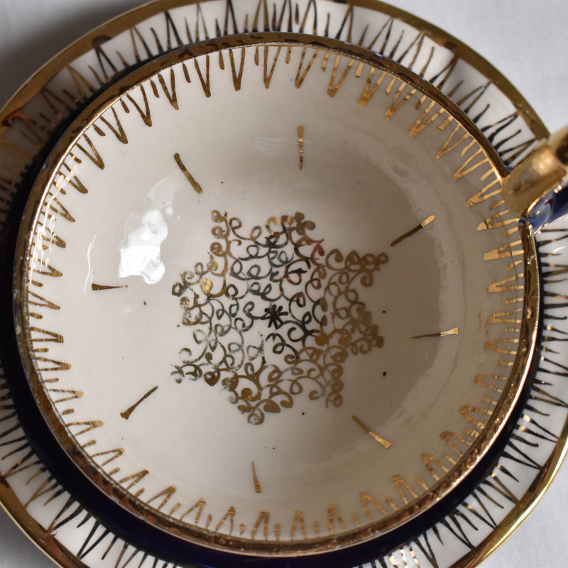 ア.ドラサンヴァル A.Dressinval コーヒーカップ＆ソーサー ダークブルー G