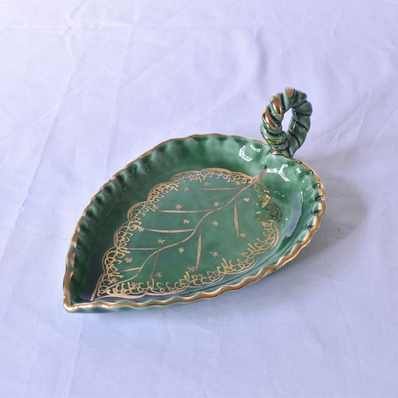 ドラサンヴァル  ヴィンテージ食器　グリーン　プレート