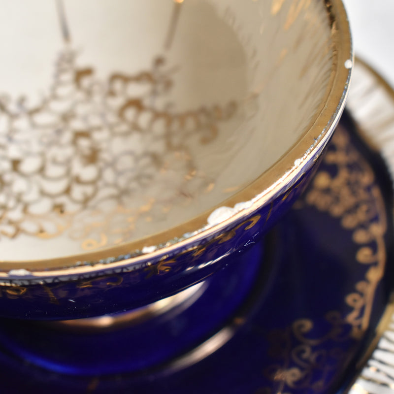 ア.ドラサンヴァル A.Dressinval コーヒーカップ＆ソーサー ダークブルー H