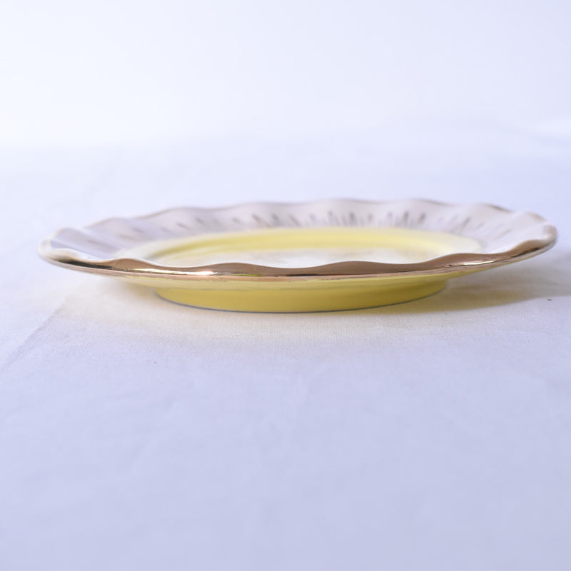 ドラサンヴァル  ヴィンテージ食器　皿　イェロー　横
