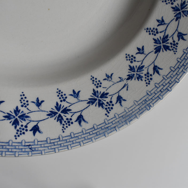 Vintage Deep Plate, Moulin des Loups "Bleuets E"