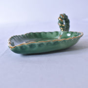 ドラサンヴァル ヴィンテージ食器　グリーン　プレート　横